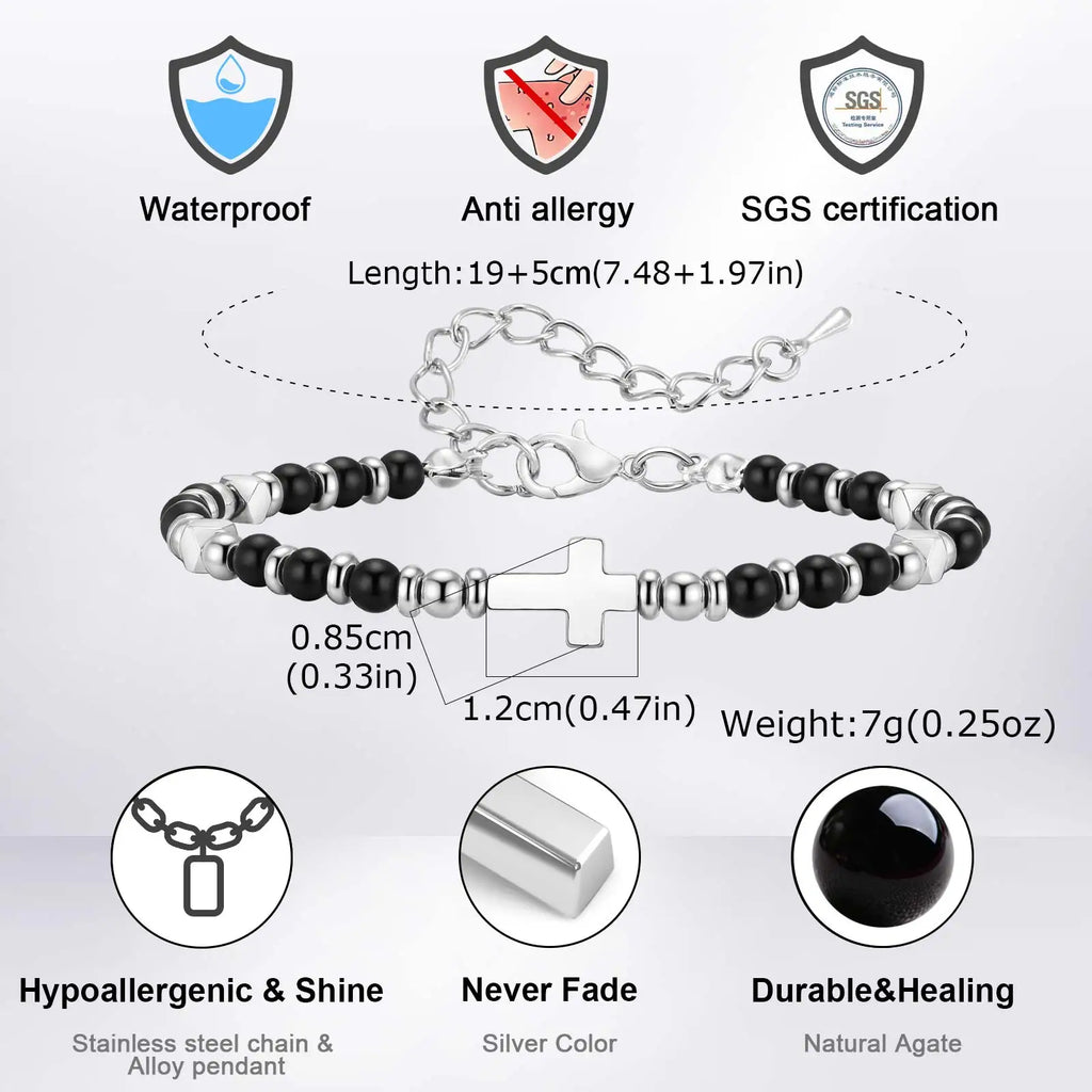 Le Pendantif – Bracelet Croix Pierre Naturelle