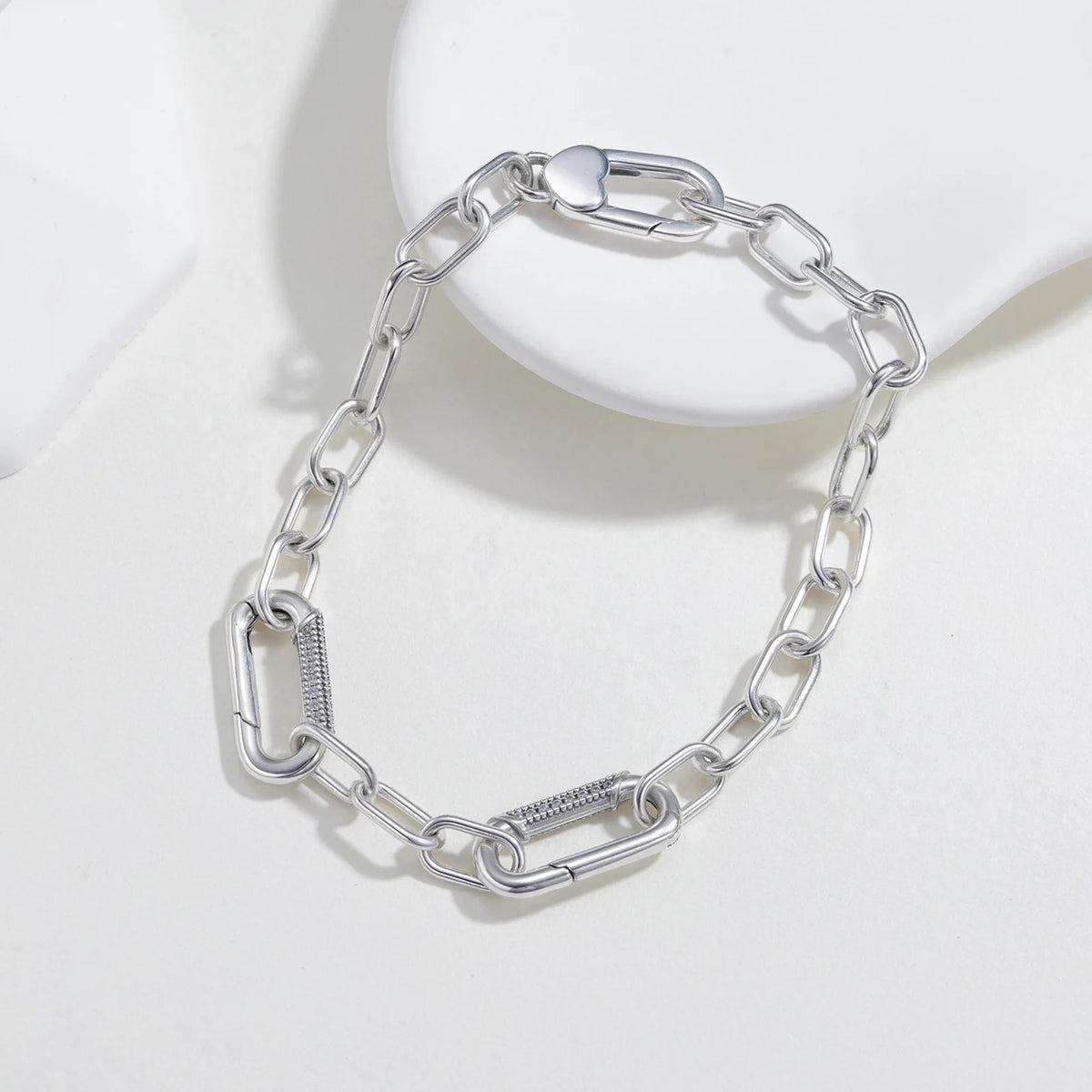 New Bracelet 925 Sterling Silver Diamond Clasp Me Bracelet Charm Beaded Women DIY Jewelry Make Holiday Hot Gifts