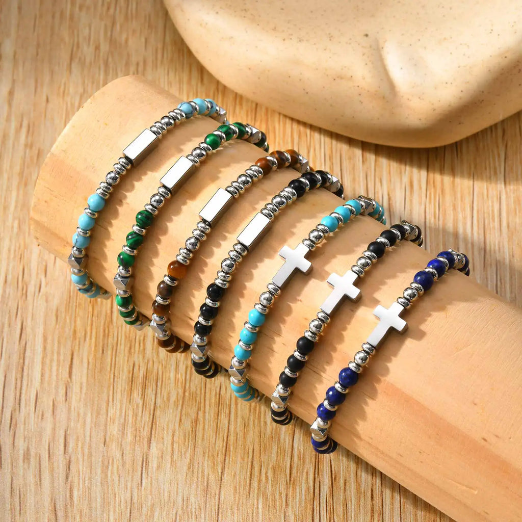 Le Pendantif – Bracelet Croix Pierre Naturelle