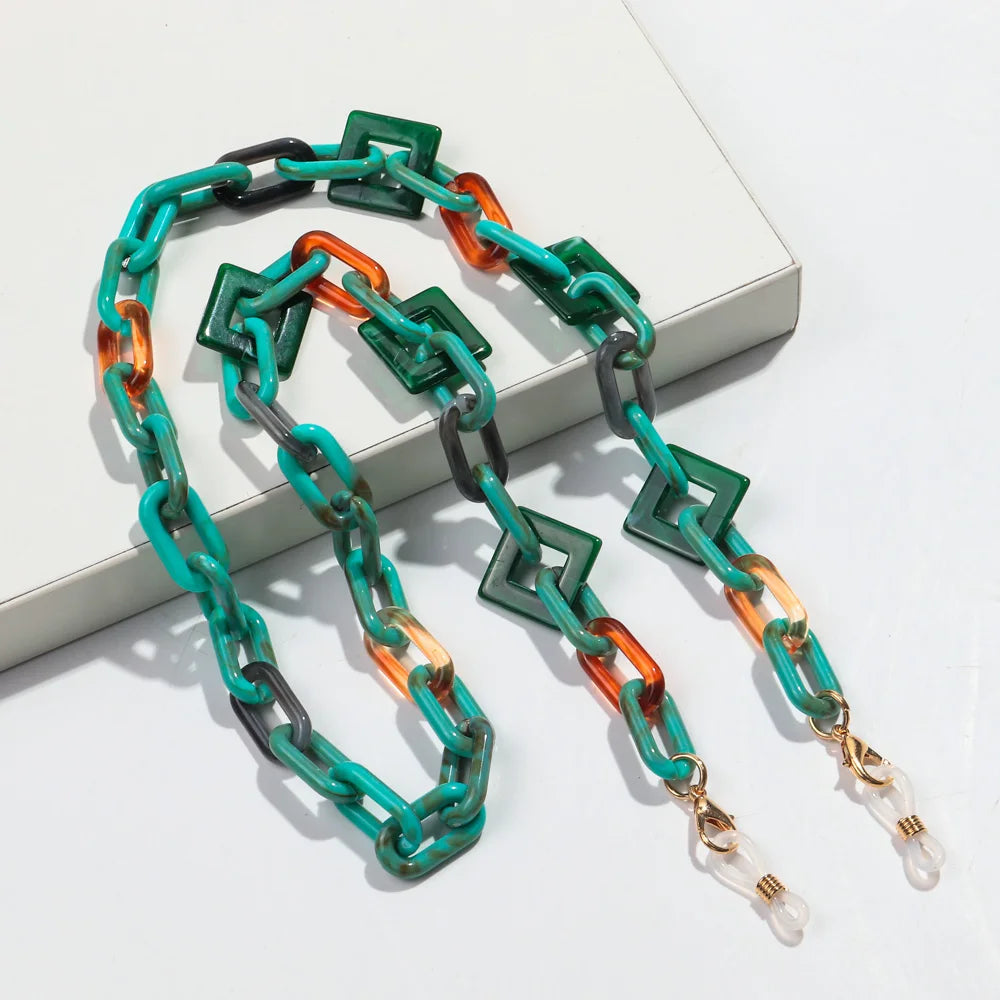 La Chaîne Bohème – Chaîne à Lunettes en Acrylique Coloré