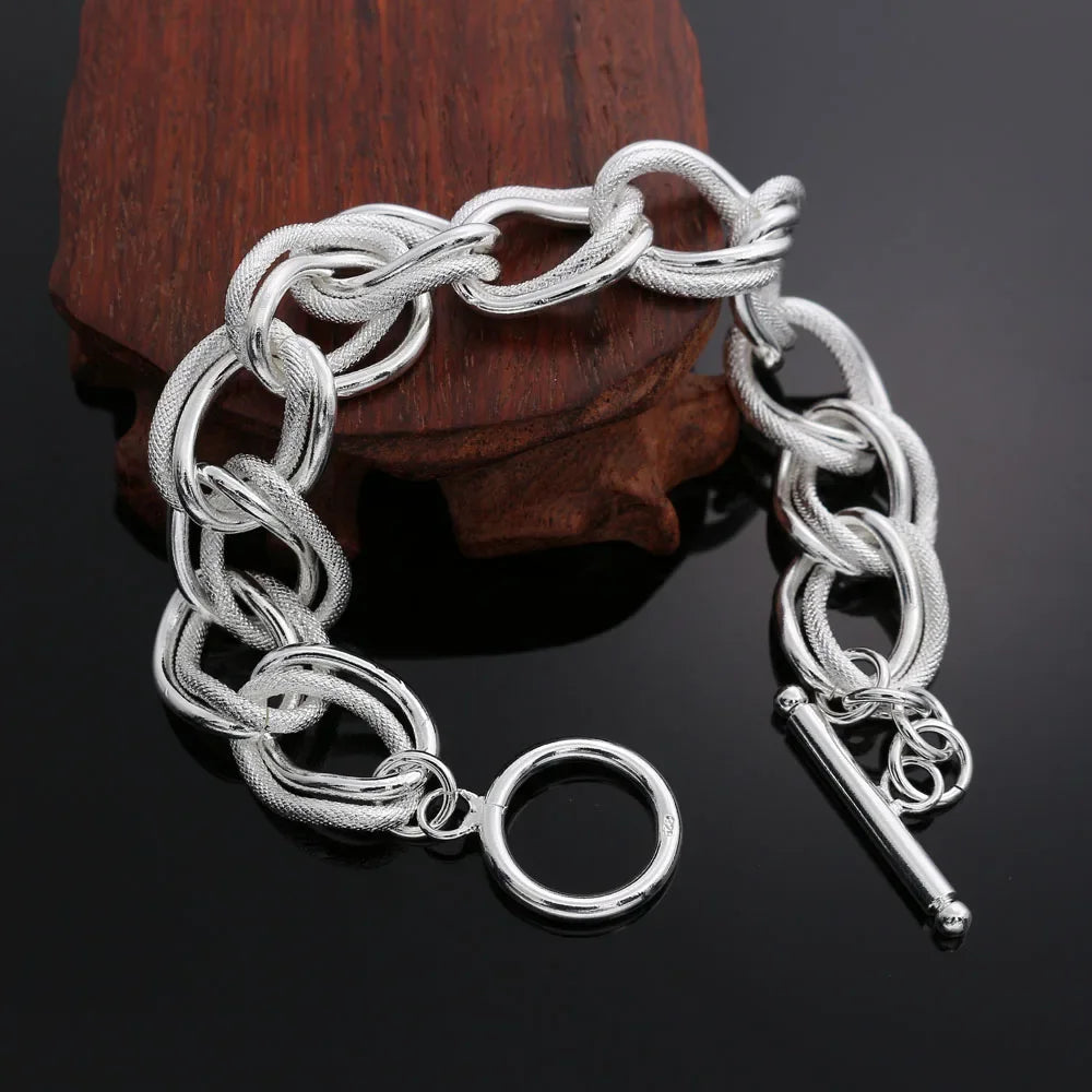 Le Double Torsion – Bracelet couleur Argent