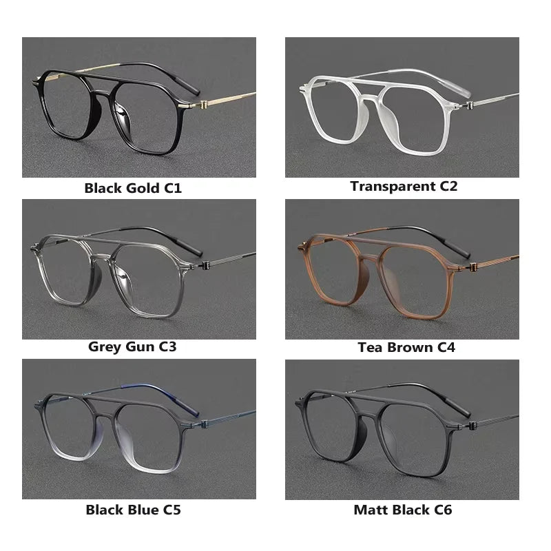 2025 Acetate Titanium Glasses Frame for Men Retro Square Eyeglasses frames Women Vintage full Eyewear spectacles