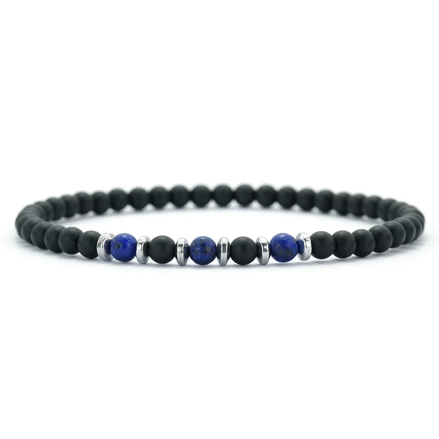 Charm Natural Stone 4mm Beads Bracelet Men Matte Phoenix Tiger Eyes Beaded Healing Elastic Braslet Casual Daily Homme Pulseira