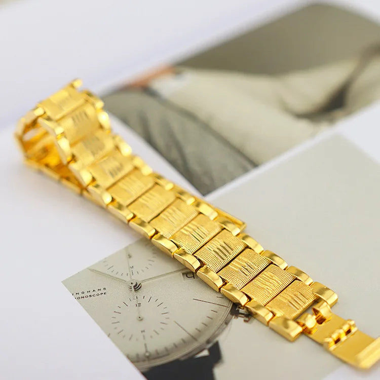 925 Sterling Silver Plated 18k Gold Bracelet Men's Classic Wedding Christmas Gift Jewelry Thickened And Never Faded