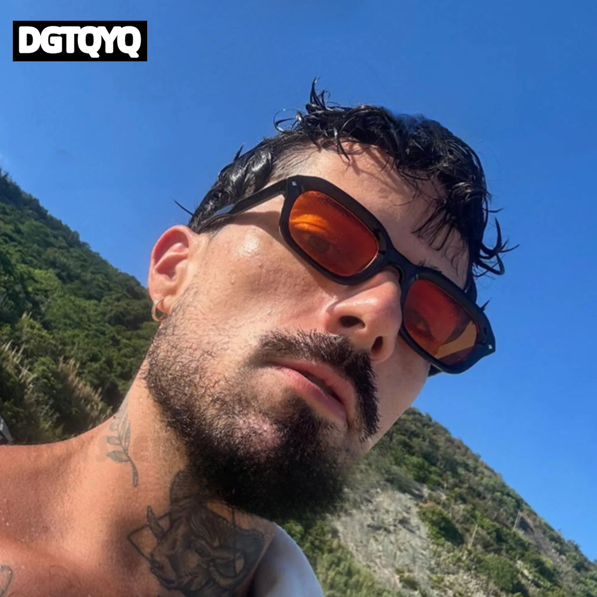 Le Vandale – Lunette de Soleil Rétro Orange Style Punk