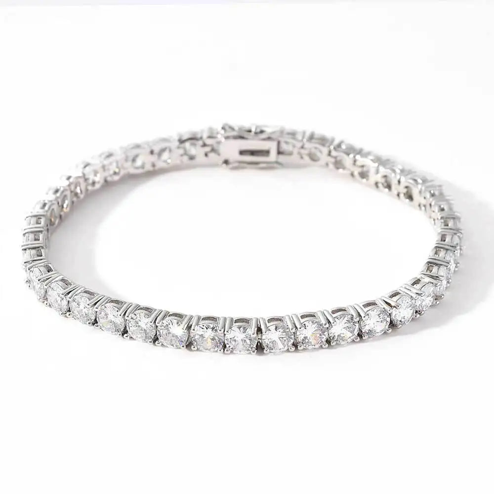 3mm D VVS1 Moissanite Tennis Bracelet Original s925 Sterling Silver Plated 18k White Gold with GRA Bracelets for Women Man