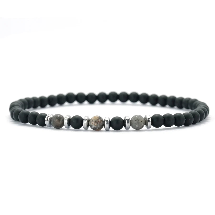 Charm Natural Stone 4mm Beads Bracelet Men Matte Phoenix Tiger Eyes Beaded Healing Elastic Braslet Casual Daily Homme Pulseira