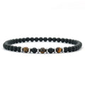 Charm Natural Stone 4mm Beads Bracelet Men Matte Phoenix Tiger Eyes Beaded Healing Elastic Braslet Casual Daily Homme Pulseira