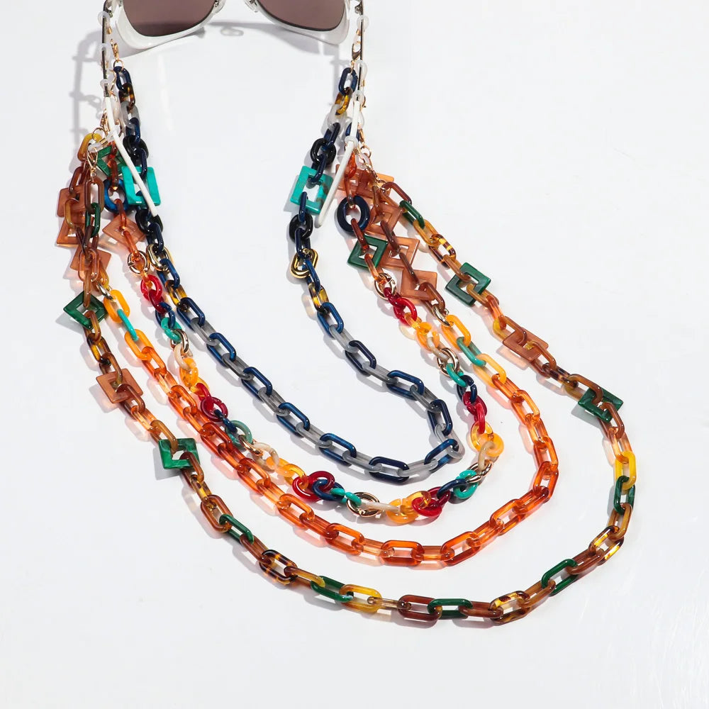 La Chaîne Bohème – Chaîne à Lunettes en Acrylique Coloré