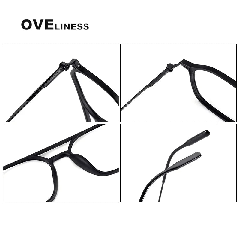 2025 Acetate Titanium Glasses Frame for Men Retro Square Eyeglasses frames Women Vintage full Eyewear spectacles