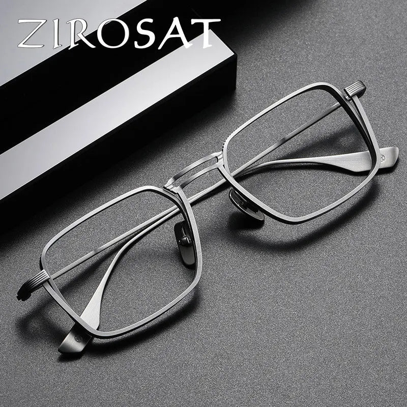 ZIROSAT NEW Optical Glasses DLX125 Titanium Full-rim Frame Prescription Eyeglasses Rx Men Glasses for Male Eyewear