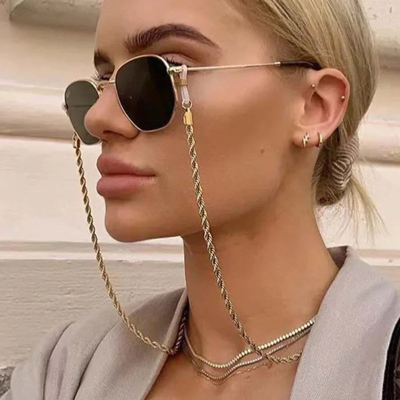 La Chaîne Torsadée – Chaîne à Lunettes Acier Inoxydable 70cm