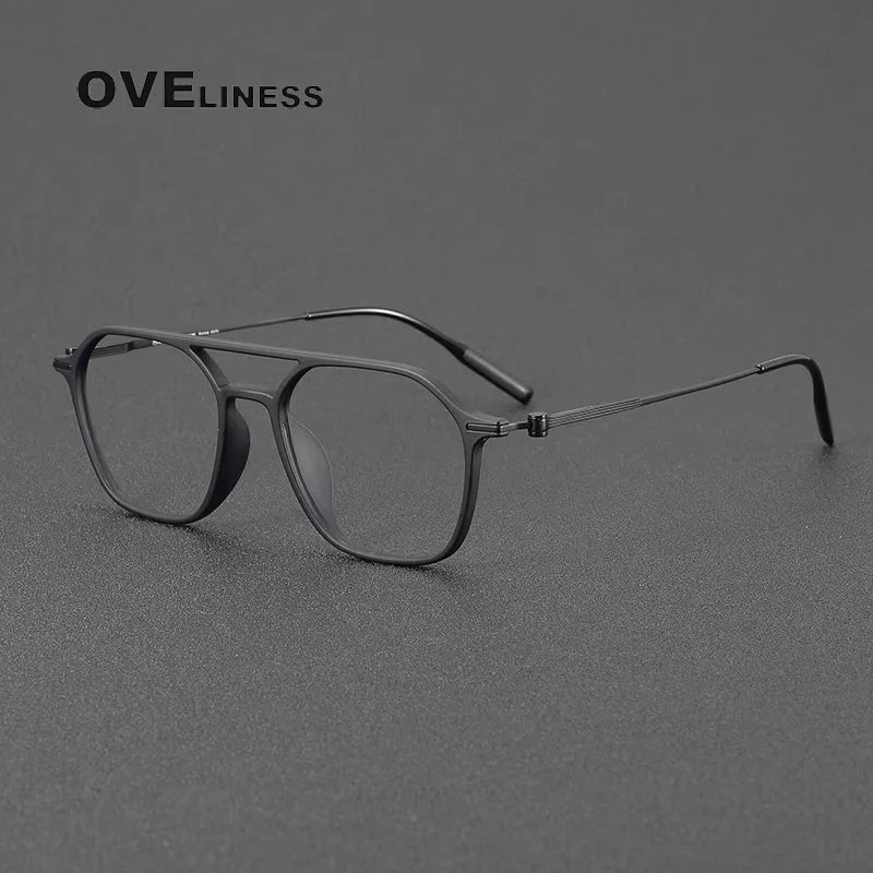 2025 Acetate Titanium Glasses Frame for Men Retro Square Eyeglasses frames Women Vintage full Eyewear spectacles