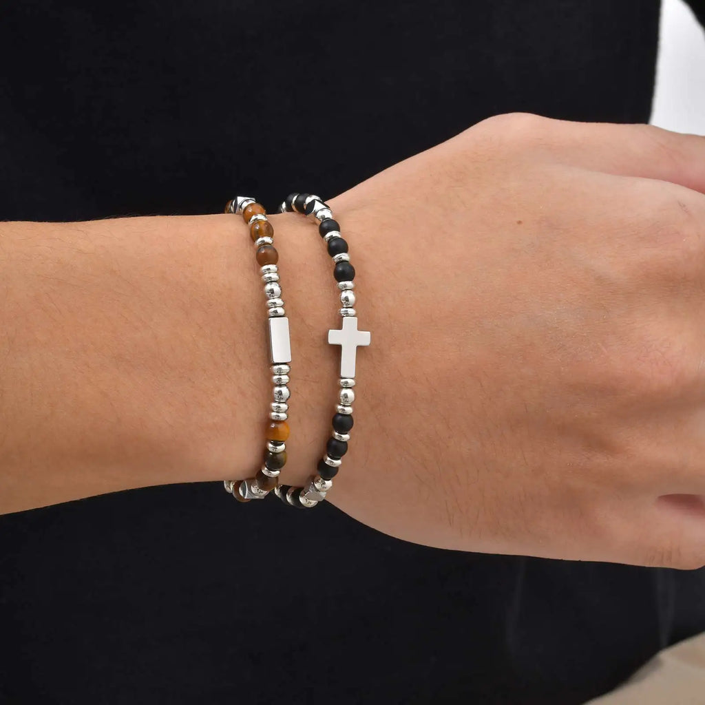 Le Pendantif – Bracelet Croix Pierre Naturelle