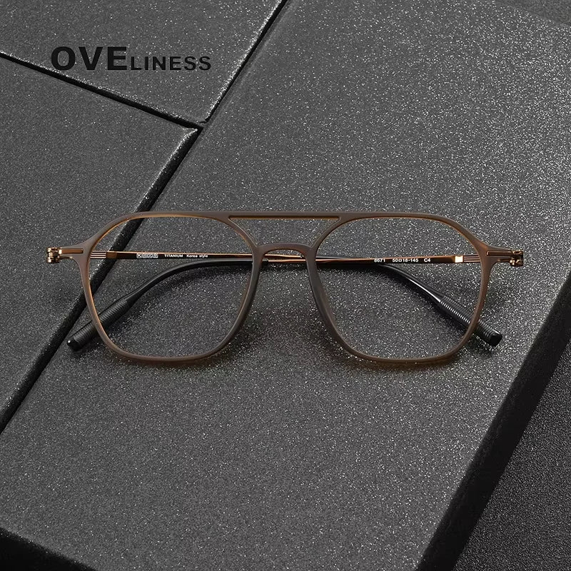 2025 Acetate Titanium Glasses Frame for Men Retro Square Eyeglasses frames Women Vintage full Eyewear spectacles