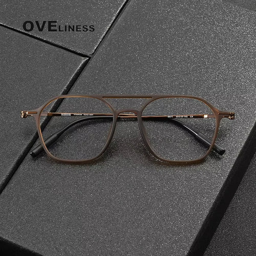 2025 Acetate Titanium Glasses Frame for Men Retro Square Eyeglasses frames Women Vintage full Eyewear spectacles