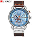 CURREN 8291 Mens Quartz Chronograph Watch Casual Leather Military Sport Fashion Gentleman Wristwatch