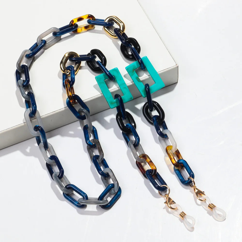 La Chaîne Bohème – Chaîne à Lunettes en Acrylique Coloré