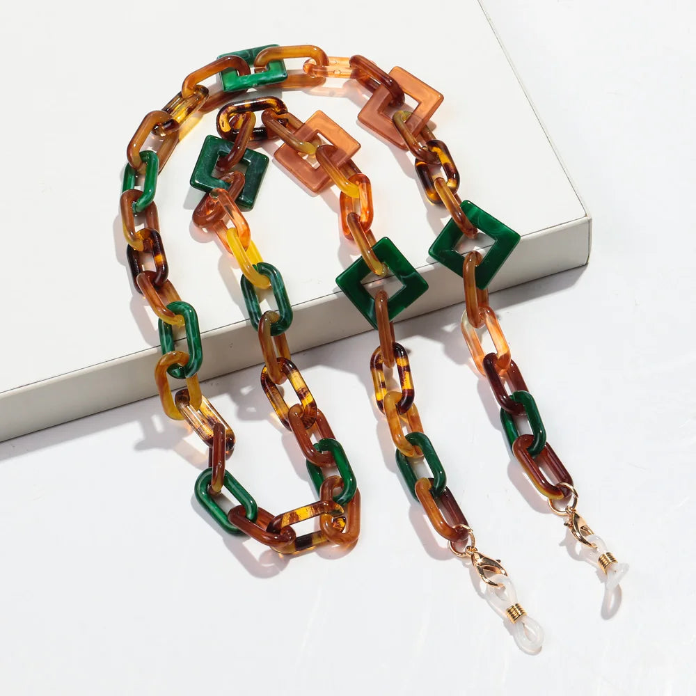 La Chaîne Bohème – Chaîne à Lunettes en Acrylique Coloré