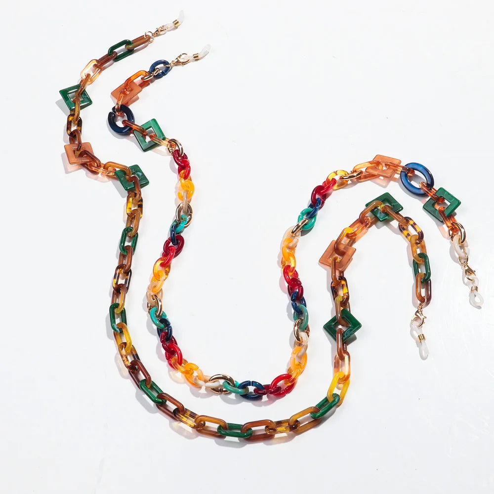 La Chaîne Bohème – Chaîne à Lunettes en Acrylique Coloré