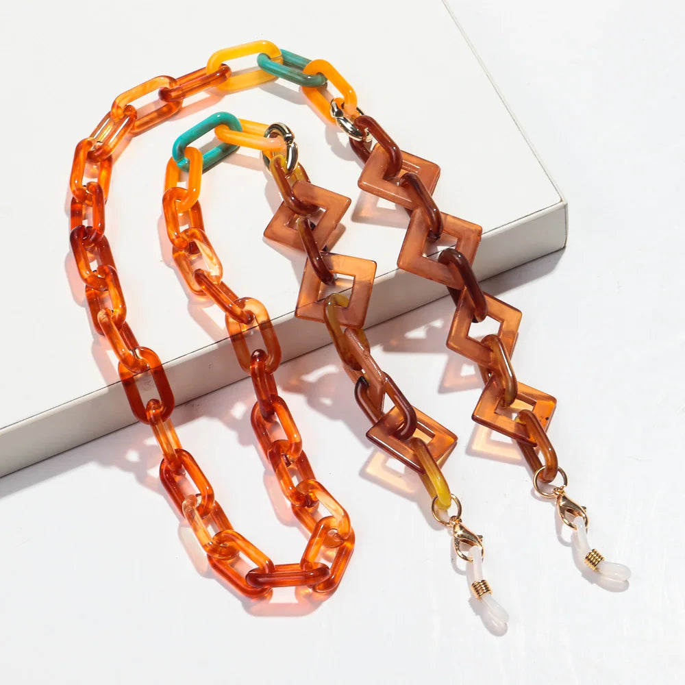 La Chaîne Bohème – Chaîne à Lunettes en Acrylique Coloré