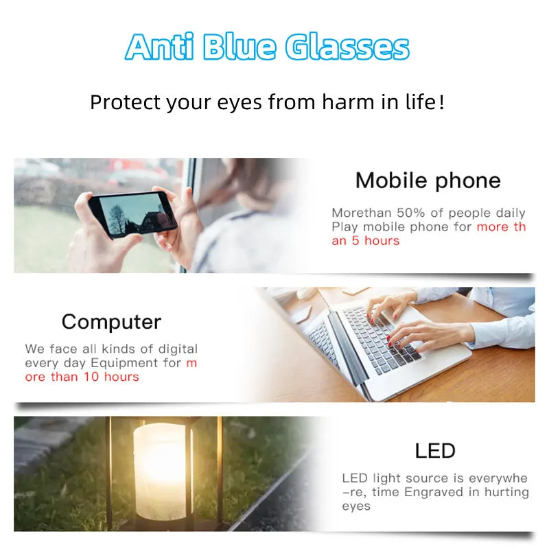 Brand Black Square Men's Glasses Frame Optical Anti Blue Light Reading Eyeglasses Retro Small Rivets Men's Presbyopia Glasses