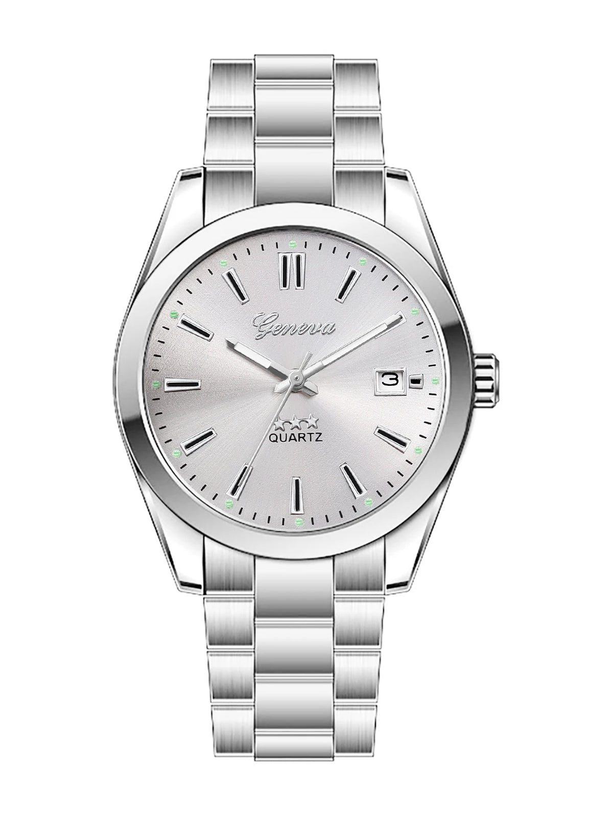 Ladies Quartz Watch Steel Band Design with Calendar Feature Daily Fashion Accessory Birthday Gift without Box