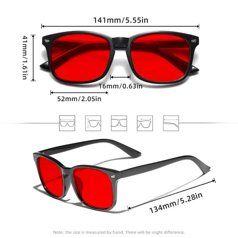 Anti Blue Light Sunglasses Better Sleep Red Lens Bluelight Blocking Glasses for Men Women Anti Eye Strain for Computer Game