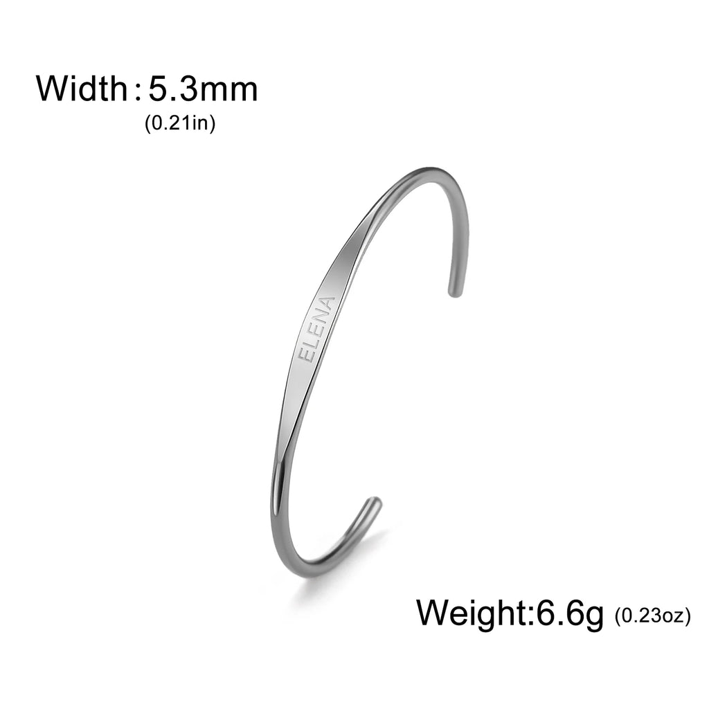 Le Duo Gravé – Bracelet Jonc Personnalisable