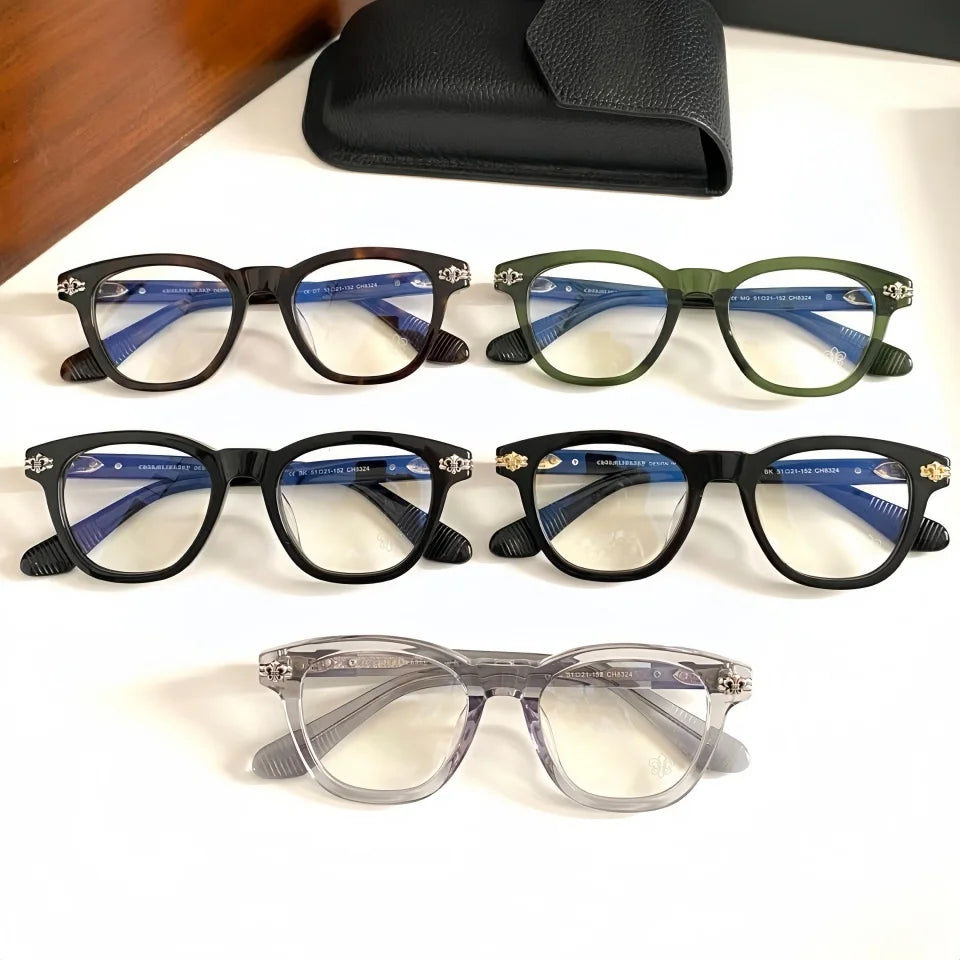 Women's High Quality Circular Acetate Eyeglasses Frame Fashionable and Popular Men's Optical Reading Prescription Myopia Glasses