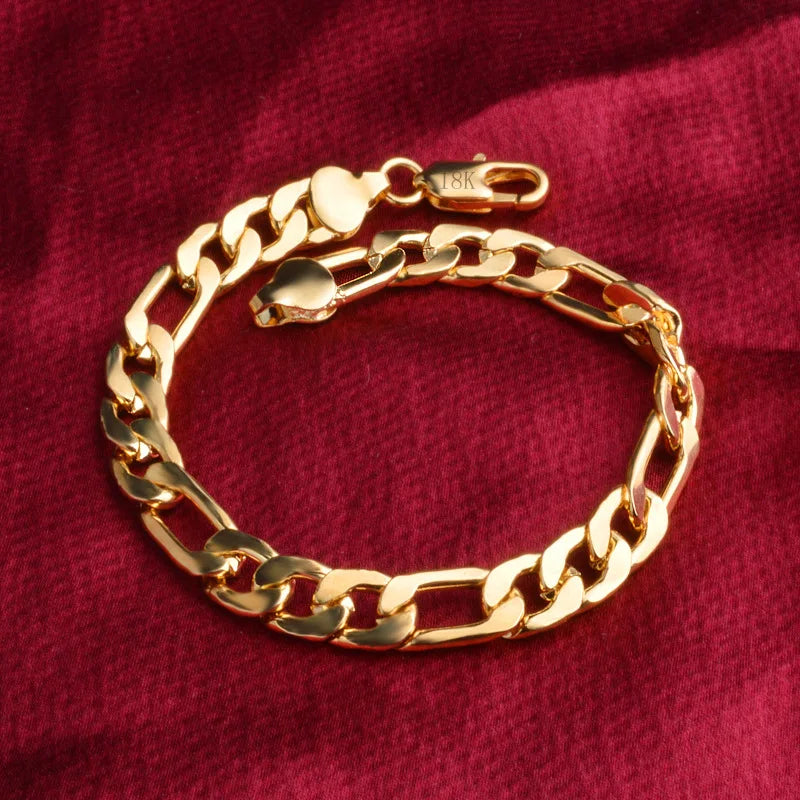 925 Sterling Silver Solid 8/10mm chain Bracelet men women Chain noble wedding Jewelry fashion charms party birthday gift