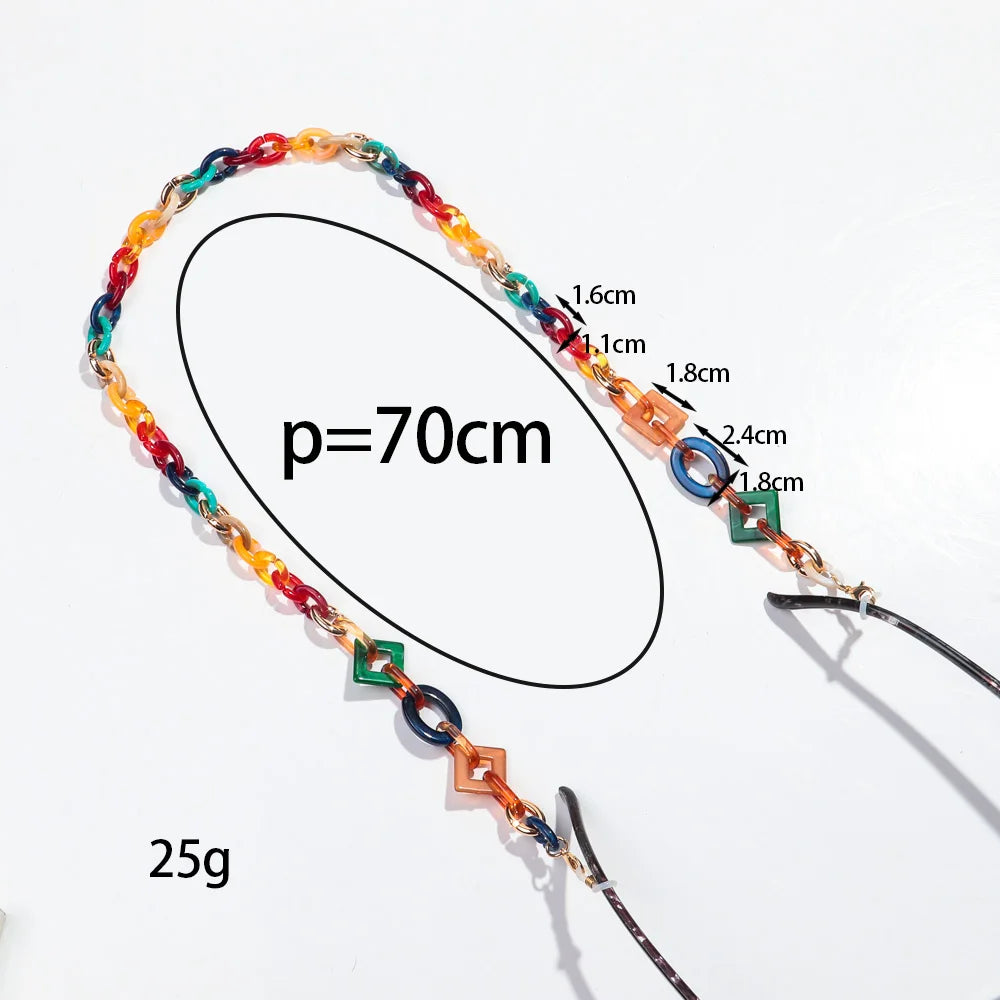 La Chaîne Bohème – Chaîne à Lunettes en Acrylique Coloré