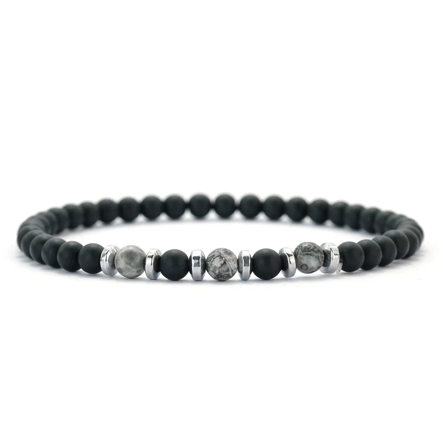 Charm Natural Stone 4mm Beads Bracelet Men Matte Phoenix Tiger Eyes Beaded Healing Elastic Braslet Casual Daily Homme Pulseira