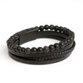 Men Leather Bracelet Classic Fashion Tiger Eye Beaded Multi Layer Leather Bracelet For Men Jewelry Gift