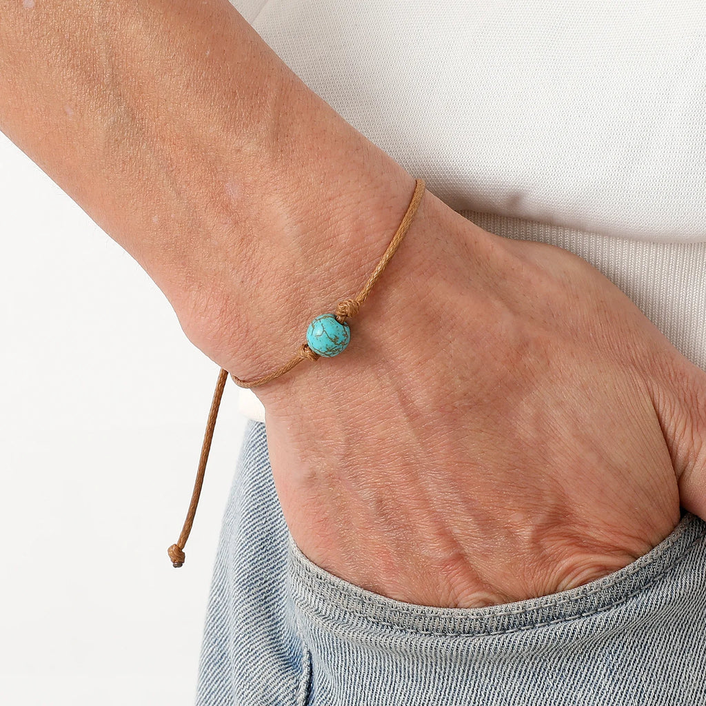 La Tortue – Bracelet Perles Riz Turquoise