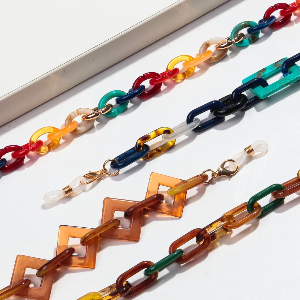 La Chaîne Bohème – Chaîne à Lunettes en Acrylique Coloré